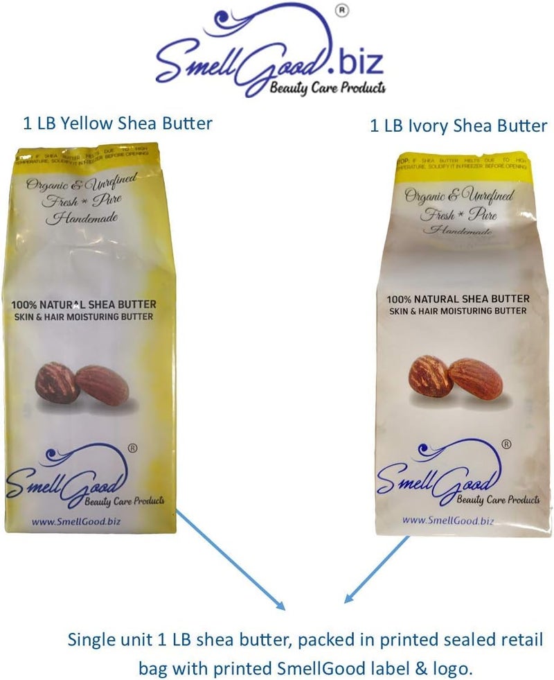 SmellGood Purest Ivory Unrefined African RAW Real Shea Butter 5lbs - 100% Natural & Handmade - Image 5